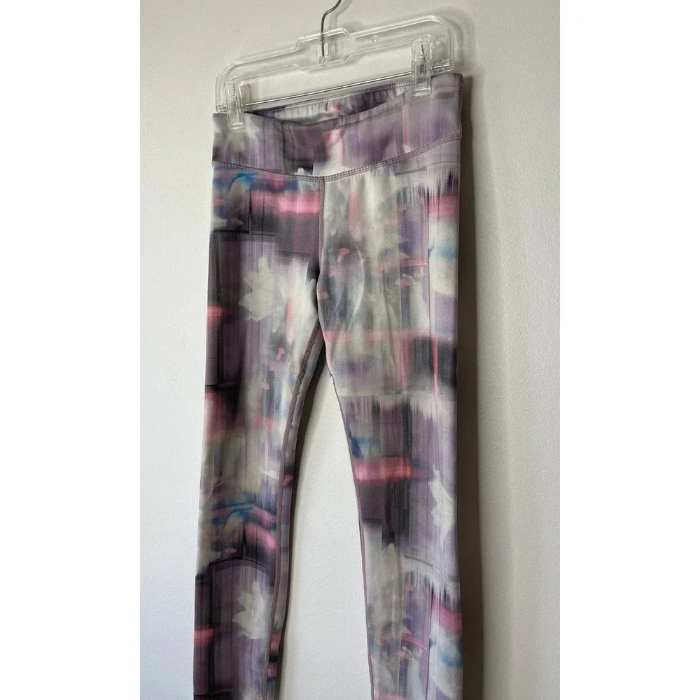 Athleta Girl Leggings L 12 Multicolor Abstract Activewear Yoga Pants Dancewear